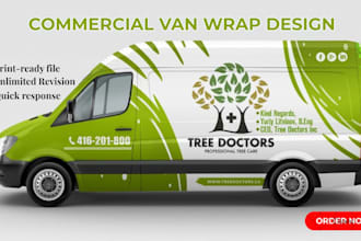 design commercial van wrap, fleet vehicle branding and service truck graphics