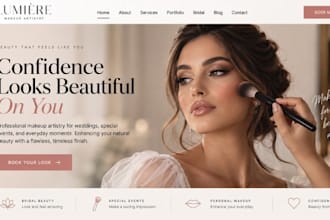 design squarespace makeup artist website bridal beauty salon booking website