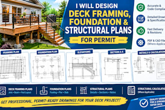 design deck framing, foundation and structural plans for permit