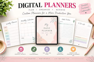 design beautiful digital products, planners, invitations and templates