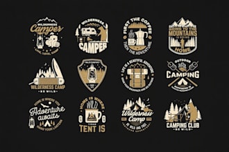 design a retro vintage badge logo for your business, outdoor brand or t shirt