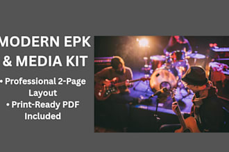 design modern epk or media kit layout