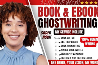 ghostwrite your fiction or nonfiction book, ebook or novel as a ghostbook writer