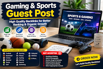 publish article on gaming and sport blog with premium sport guest post backlink