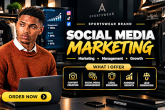 do sportswear social media marketing for activewear brand, streetwear, kid cloth