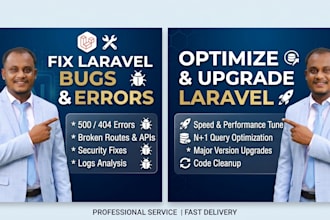 fix laravel bugs, optimize performance, or upgrade your laravel app