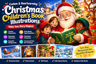 illustrate christmas childrens book storybook picture book christmas card art