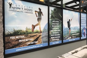 create shop window decals, window graphics, glass decals and retail signage