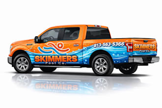 create print ready truck wrap design, trailer wrap design truck wrap graphics