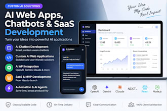 build custom ai web apps, chatbots and saas solutions