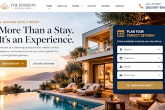 build squarespace boutique website hotel website booking site hospitality site