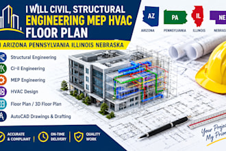 civil, structural engineering mep hvac floor plan in arizona pennsylvania il ne