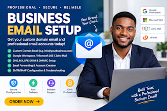 set up business email, custom domain email and email account