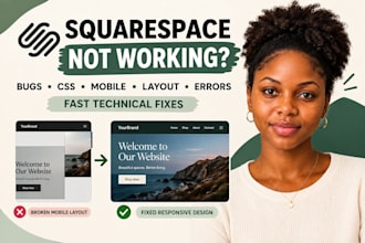 fix squarespace website bugs, errors, CSS and mobile issues