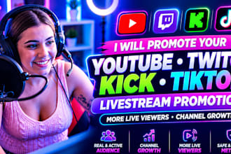 promote your youtube twitch kick tiktok livestream to get more livestream viewer