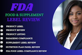 review food and supplement labels for fda compliance