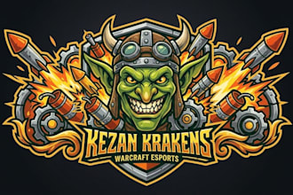 make high quality warcraft goblin mascot logo with t shirt design
