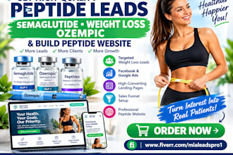 generate peptide leads semaglutide weight loss ozempic and build peptide website