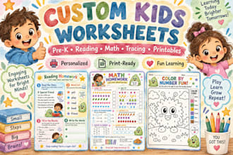 create custom kids worksheets and printables