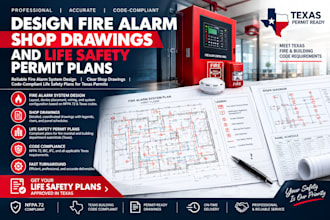 design fire alarm shop drawings and life safety city permit plans