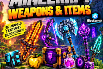 create custom minecraft weapons, items and armor in blockbench