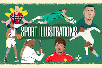 draw sports illustrations and fan art designs in my style