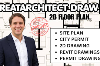 2d floor plan, revit and 3d render city permit drawing