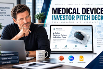 design a medical device medtech investor pitch deck and fundraising presentation