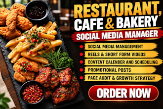 be your restaurant social media manager for cafe and food marketing