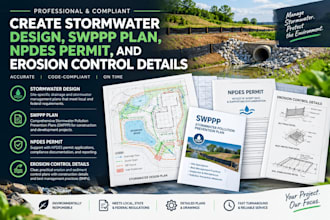 create stormwater design, swppp plan, npdes permit, and erosion control