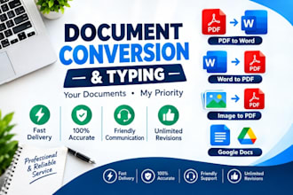 convert your file, word to PDF to word, image to PDF, typing
