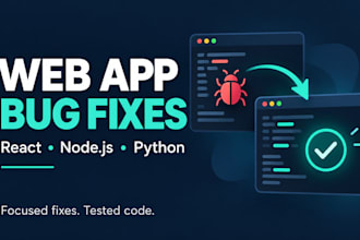 fix bugs in your react node js or python web application