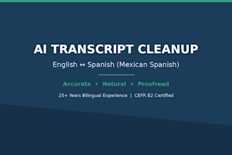 perfect and clean up your spanish ai transcriptions