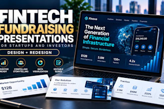 design fintech fundraising presentations for startups and investors