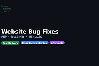 fix bugs and errors on your PHP, HTML, CSS or javascript website