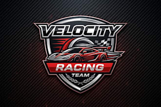 create custom high quality racing car logo with t shirt design