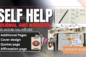 write self help ebook, journal and workbook, mental  ebook, guided planner