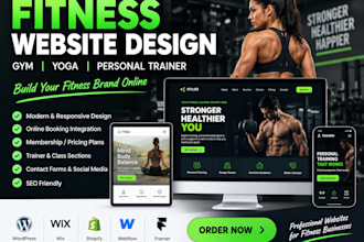 design gym fitness website, yoga website personal trainer website gym fitness