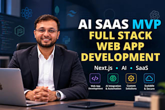 build full stack ai saas web app, mvp, or ai website