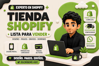 crear tu tiendo shopify lista para vender, tienda online dropshipping