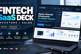 design and redesign fintech saas pitch decks for investors and sales