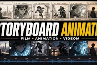 create a professional storyboard animatic for your film or animation