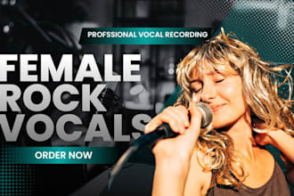 female rock singer, female vocalist for rock pop and edm songs