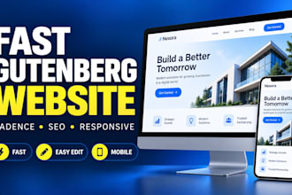 build a fast wordpress website with elementor or gutenberg blocks