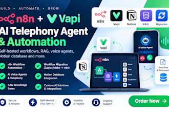 build n8n vapi telephony agent, workflow migration rag ai voice notion database