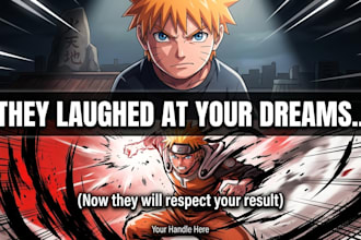 write and design motivational anime posts