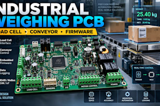 design load cell weighing pcb, conveyor control and embedded firmware