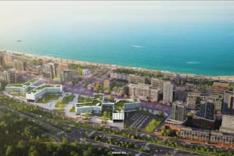 design 3d large scale real estate urban development masterplan landscape render
