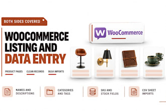 do woocommerce product listing and woocommerce data entry