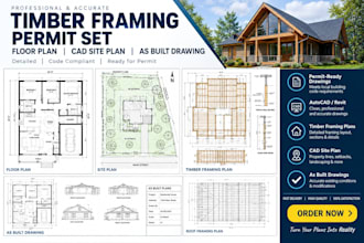design timber framing permit set floor plan cad site plan as built drawing